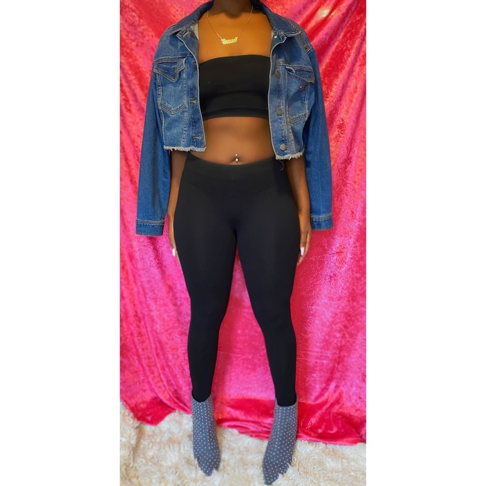 Cotton wide banded leggings